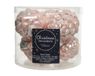 Decoris Dennenappel glas d5h7 cm poederroze 6st kerstbal hangdeco kerst