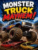 Monster Truck Mayhem!: Coloring book for kids age 4 to 8!