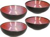 Svenska living Tapas schaaltjes - 4x - zwart/roze - aardewerk - 12 x 4 cm