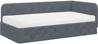 vidaXL Hoek Bed Frame Donkergrijs Fluweel 100 x 200 cm