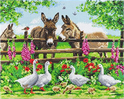 Crystal Art Diamond Painting Kit Farmyard Family 40 x 50 cm - Multi