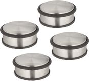 Merkloos Relaxdays deurstopper rvs - set van 4 - antislip - 4,5 x 10,5 cm - zilver-zwart