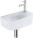 QeramiQ Fuente fonteinset – 40x21.5x12 cm – kraangat rechts – kraan geborsteld Inox – geribbeld