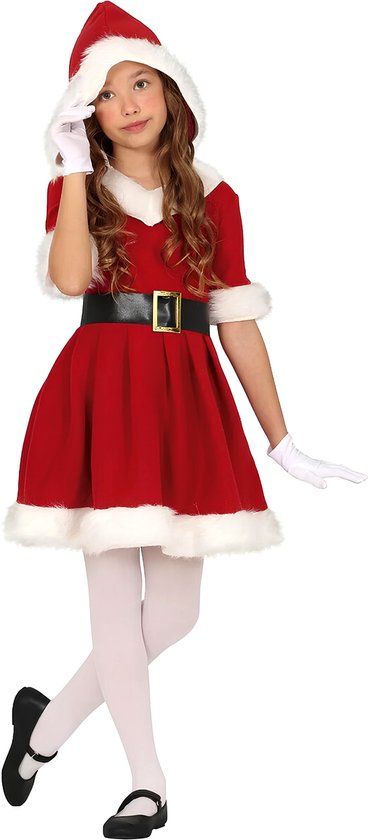 GUIRMA Hooded Santa Girl Costume - Girls 5-6 Years - Red - Size 104/110