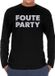 Bellatio Decorations Shoppartners Bv Foute party zilver glitter long sleeve t-shirt zwart heren XL