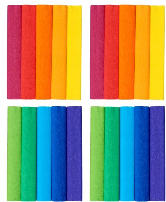 Top-2000 Creatinio Gekruld crêpepapier 25x200cm Rainbow Mix 10 Keuze