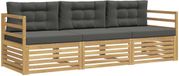 vidaXL Ensemble de canapé d'extérieur 3 pièces Blanc et anthracite Polyester