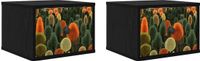 vidaXL Wandkastje ZAANDAM 2 st Zwart eiken 36 x 33 x 25 cm