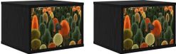 vidaXL Wandkastje ZAANDAM 2 st Zwart eiken 36 x 33 x 25 cm