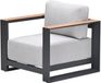 Garden Impressions Levanto lounge fauteuil - c. black - valley sand light teaklook