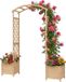 Merkloos Rozenboog - met 2 plantenbakken - 206x180x40 cm - hout - beige