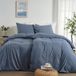 Gris Bleu Linge de lit 135x200 avec 2 taies d'oreiller