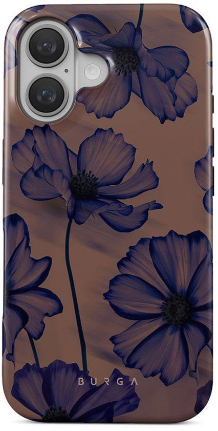 BURGA iPhone 16 Hoesje - MagSafe-compatibel - Schokbestendig - Velvet Night Bloemenpatroon