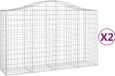 vidaXL Gabions - 2 pièces - voûté - 200x50x120/140 cm - fer