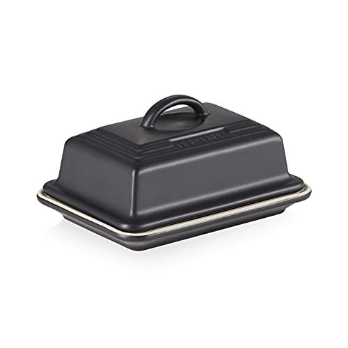 Le Creuset Botervloot van aardewerk, 900 gram, 17 x 12,5 x 9 cm, matzwart