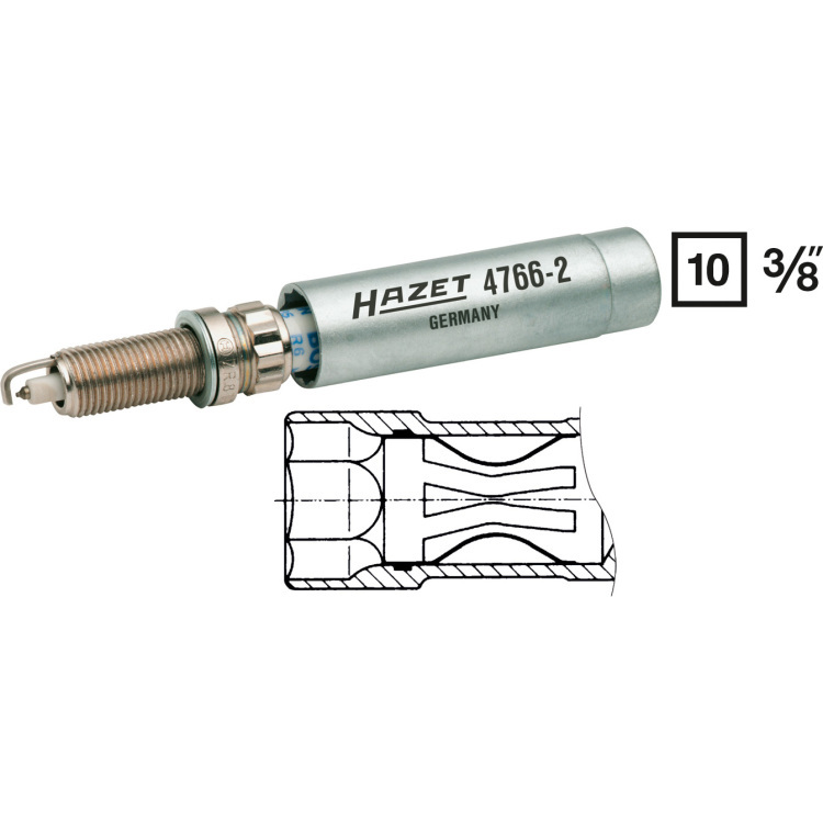 HAZET (HAZFE) bougiesleutel 4766-2 3/8", met kroonveer