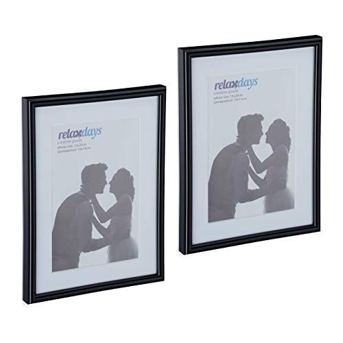 Relaxdays Fotolijst set van 2 - 15x20cm - zwart