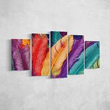 Homemania Wandfoto, 5, natuur-per woonkamer, meerkleurig, 100 x 3 x 60 cm, HM205PKNV-57, polyester, hout
