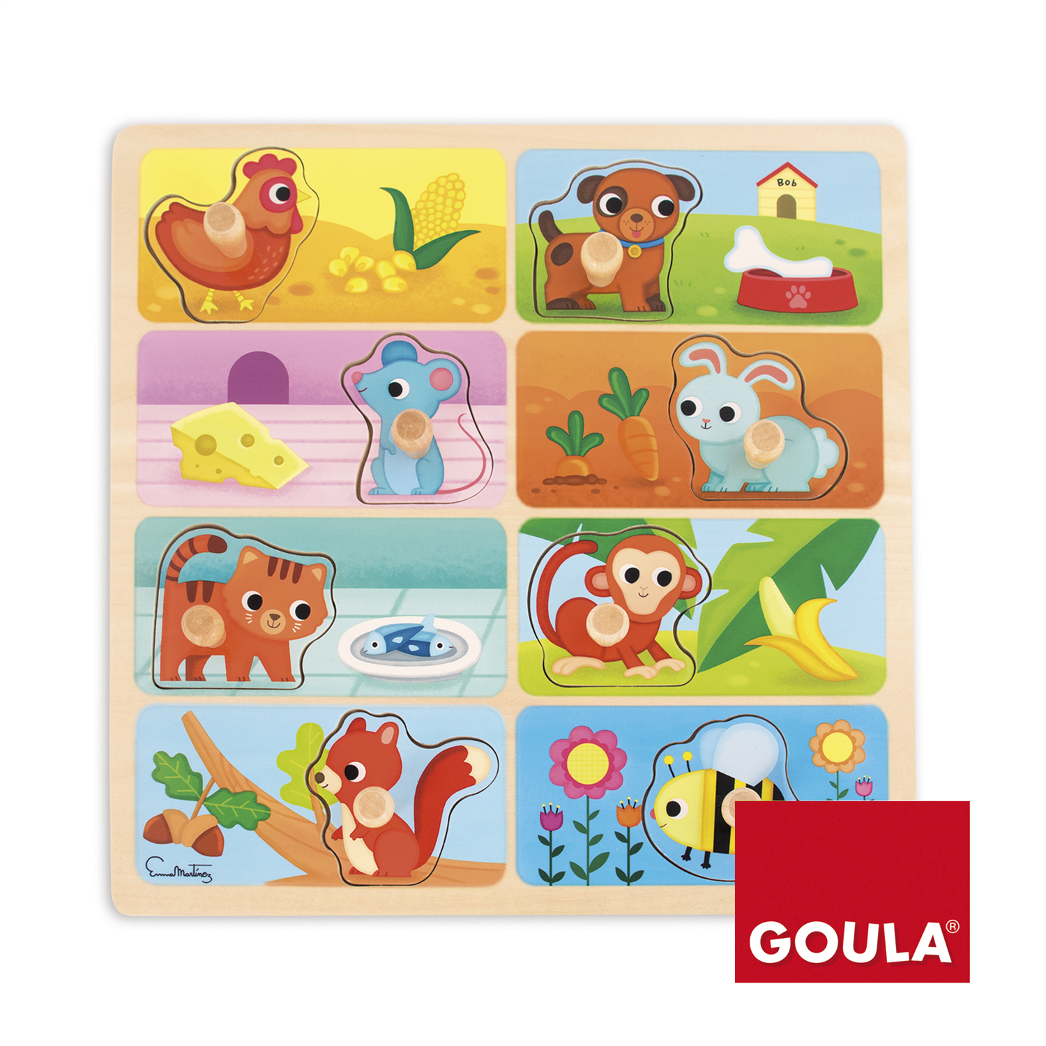 Goula Dieren & Eten Puzzel - Multicolor - 2+ jaar