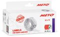 METO Etiketten voor etiketteerapparaten (22x16 mm, 2-regelig, 6000 stuks, afneembaar, 6 rollen, fluor-rood)