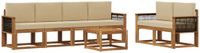 vidaXL - Buiten - bank - set - 6 - st - Naturel - Massief - Acacia - Hout - en - Polyester