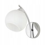 VENETI AMOS Wandlamp Chroom met Witte Kap - E27 Fitting