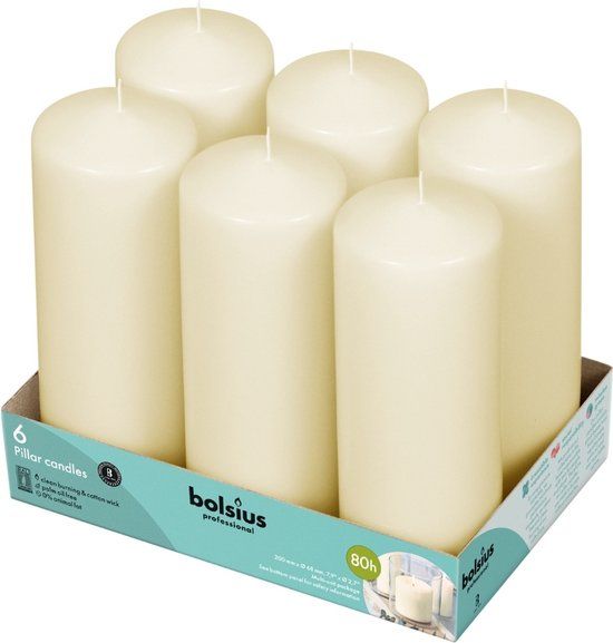Bolsius - Stompkaars - Ivoor - 6 stuks