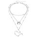 LGT JWLS Lookinggoodtoday Multi layer dames ketting zilverkleurig Crystal Bead Moon