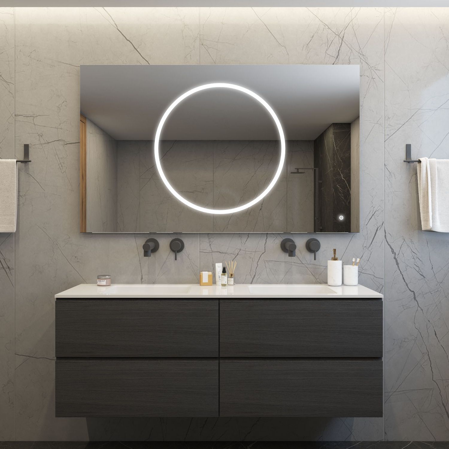 Gliss Design Circe Badkamerspiegel 80x70 cm LED incl. Verwarming