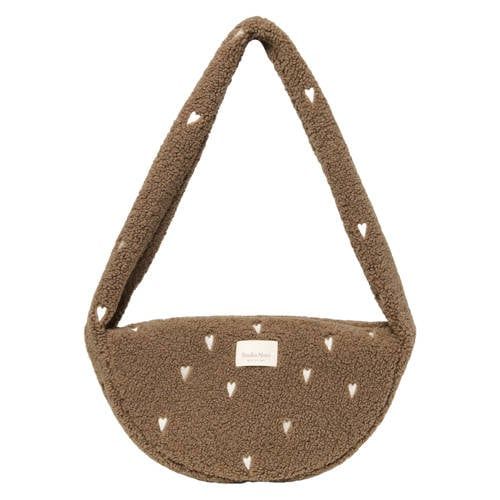 Studio Noos crossbody tas Teddy Hearts Mini bruin