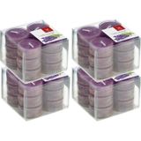 Trend Candles Bougies parfumées/Chafing dish candles - 48x - Lavendel Geur - 4 Branduren - Transparante Cup