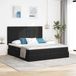 Maison Exclusive Lit de luxe avec coffre de rangement et tête de lit noire, dimensions 200 x 200 cm, revêtement en velours