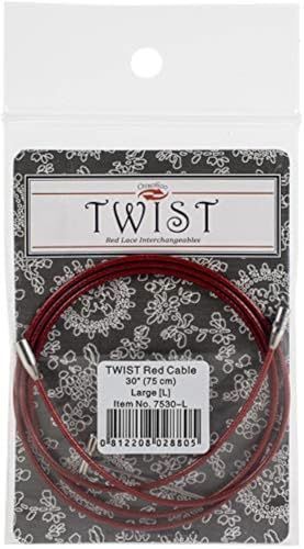 ChiaoGoo Twist RED Interchangeable Cable 75 cm Large Connector 1 piece