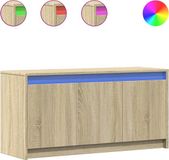 vidaXL Tv-meubel met LED, Sonoma eiken, 100 x 34 x 50 cm, bewerkt hout