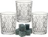 Bormioli Rocco Whiskyglazen - set 6x stuks - 300 ml - incl 9x whisky ijsblokken - cadeau set