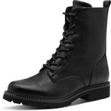 Tamaris Dames Lace Boot Flat 1-25215-45 Enkellaarzen voor dames, zwart.