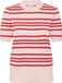 Saint Tropez PilaSZ SS Pullover Dames Trui - Chalk Pink Red Multi Stripe