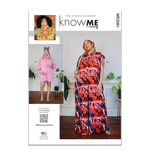 KNOW ME ME2081K5 Misses' Maternity Romper and Jumpsuit Sewing Pattern - The Corny Rainbow K5 (Sizes 8-16)