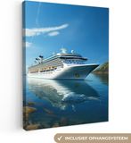 OneMillionCanvasses Canvas schilderij 120x160 cm - Boot - Cruiseschip - Water - Maritiem - Multicolor