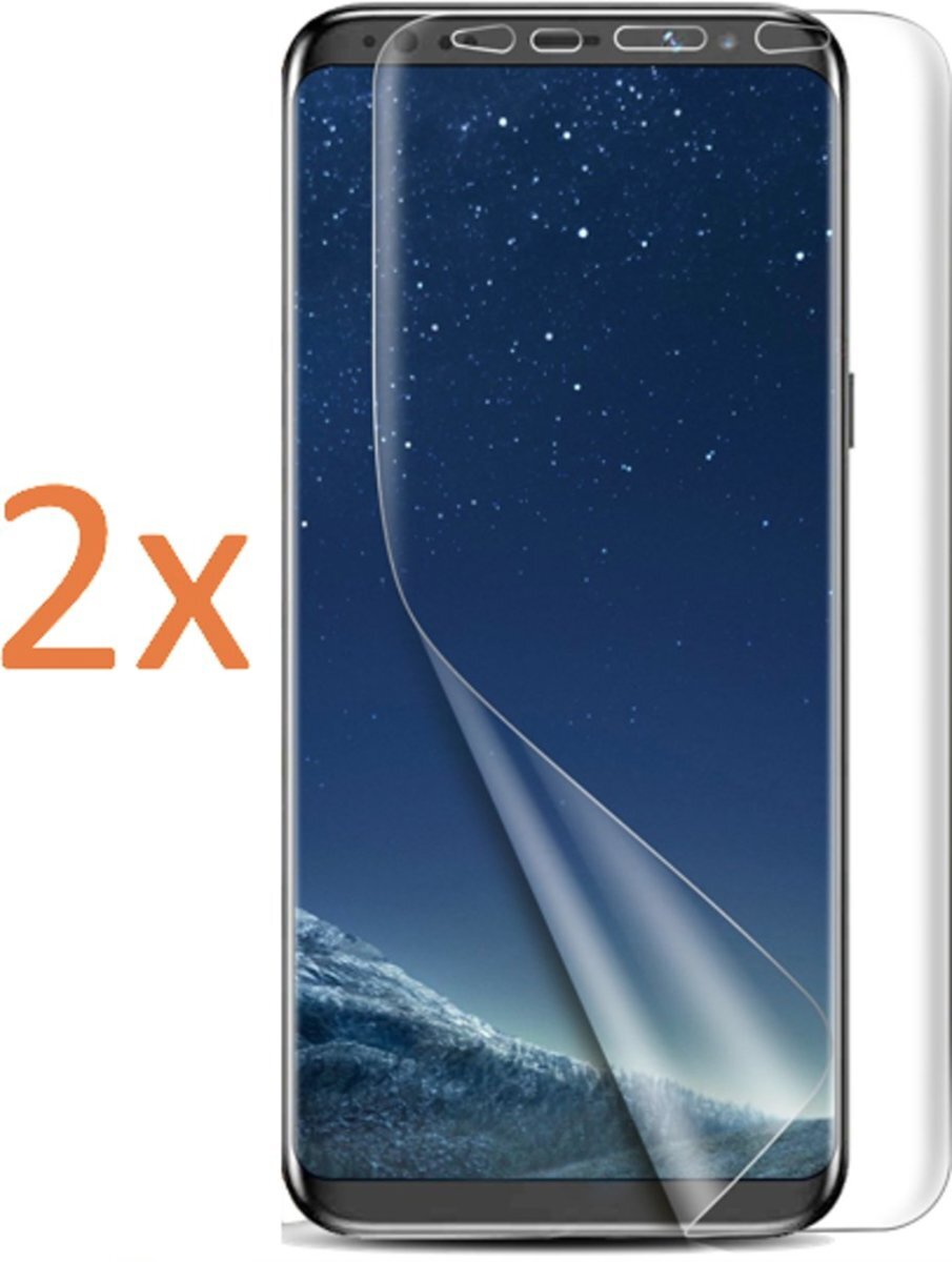 iCall 2x Screenprotector voor Samsung Galaxy S8+ Plus - Edged 3D Glas PET Folie Screenprotector Transparant 0.2mm 9H - Two Pack / Duo-pack