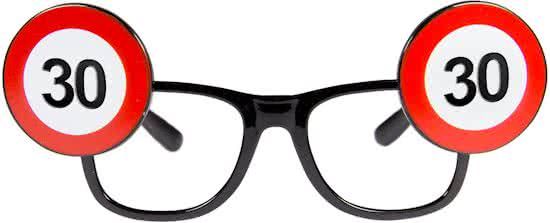 Folat 30 Jaar Verkeersbord Bril - 8714572249300
