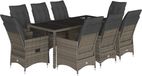 vidaXL 9-delige tuinset met kussens, polyrattan, grijs