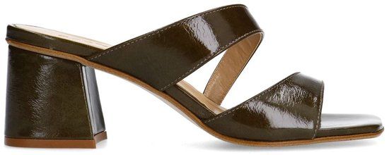 Sacha - Dames - Groene lakleren sandalen met hak - Maat 40