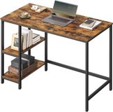 Hoppa! Bureau Computertafel Stalen Frame Bruin/Zwart 100 x 50 x 76 cm