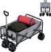 LifeGoods Bolderkar Pliable - 94L - 80KG Capacité de charge - 98x59x107CM - Roues robustes avec frein - Chariot pliable avec housse lavable - Gris