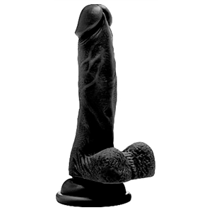 RealRock Realistic Cock 7 With Scrotum Black