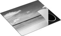 Chefcare Inductie Beschermer Tropisch Strand met Palmboom - Zwart Wit - 57,6x51,6 cm