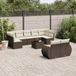Prolenta Maison Exclusive - Tuinset voor de tuin, bestaande uit 10 delen met kussens, bruin, gemaakt van polyrotan