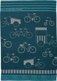 Coucke - Tous à vélo - Theedoek van katoenen jacquard met print 50 x 75 cm