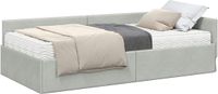 vidaXL Hoekbedframe met Matras Lichtgrijs Fluweel 90 x 200 cm